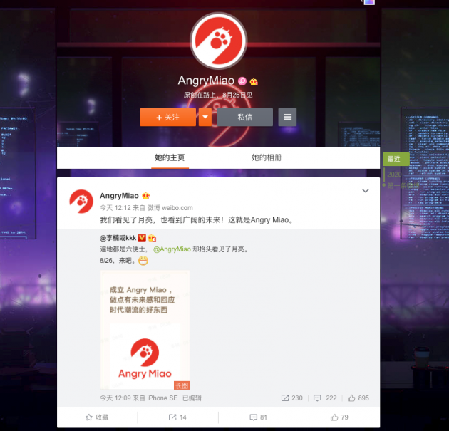 前魅族李楠创办“怒猫科技” 网友：看半天不知道公司干嘛的