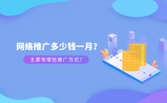 网络推广多少钱一月？主要有哪些推广方式？