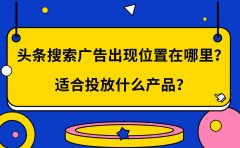 头条搜索广告出现位置在哪里？适合投放什么产品？