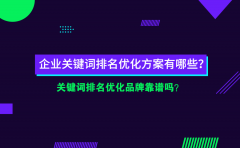 企业关键词排名优化方案有哪些？关键词排名优化品牌靠谱吗？