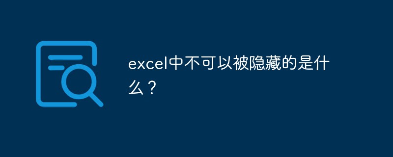 excel中不可以被隐藏的是什么？