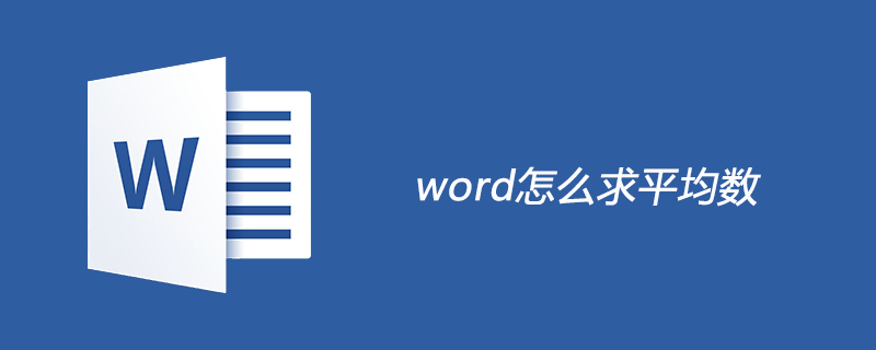 word怎么求平均数