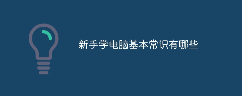 新手学电脑基本常识有哪些