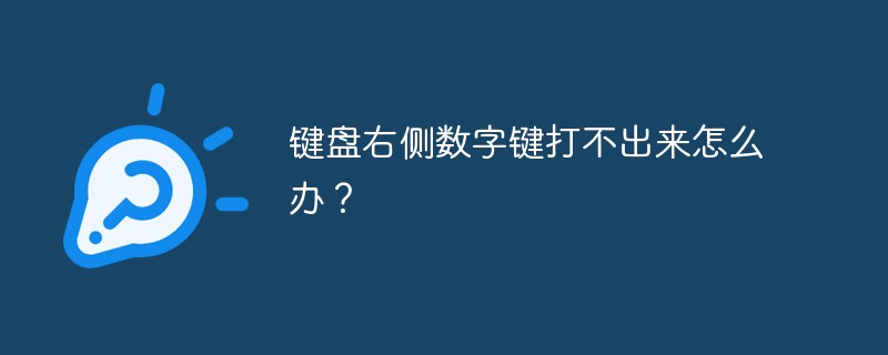 键盘右侧数字键打不出来怎么办？