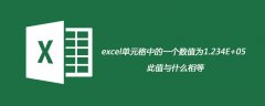 excel单元格中的一个数值为1.234E+05与什么相等？