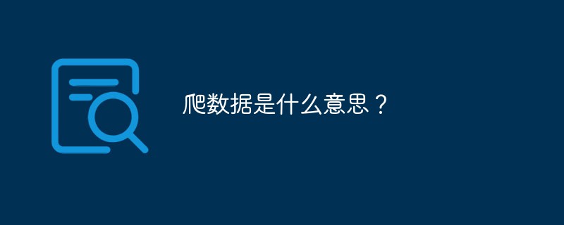 爬数据是什么意思？