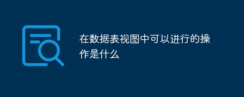 在数据表视图中可以进行的操作是什么