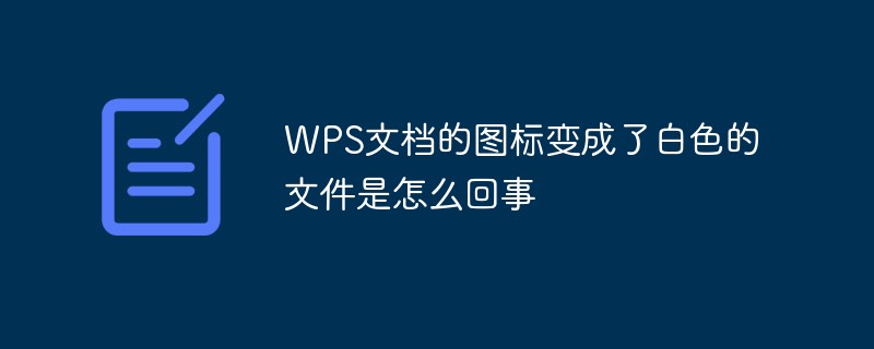 WPS文档的图标变成了白色的文件是怎么回事