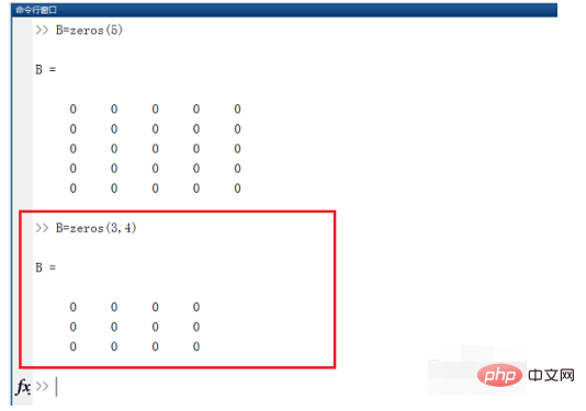 matlab中zeros函数用法