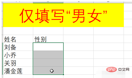 怎么设置excel男女性别选择