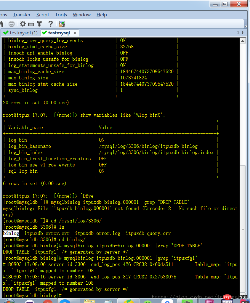 Mysql结合备份+binlog恢复误删除操作数据