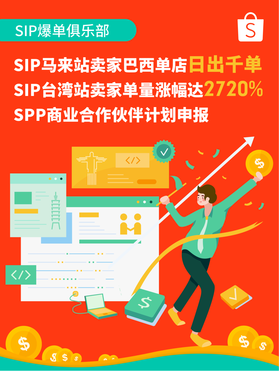 Shopee单品打爆8站点秘诀! SIP卖家10.10单量涨幅达2720% (SPP资源申报)