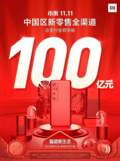 破100亿！小米双11中国区新零售支付额创新高