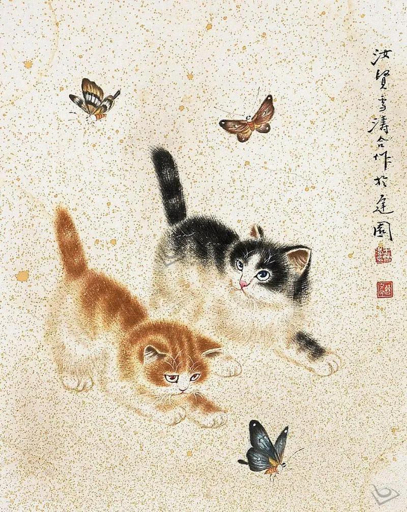 猫蝶图的寓意什么，猫和蝴蝶的结合画