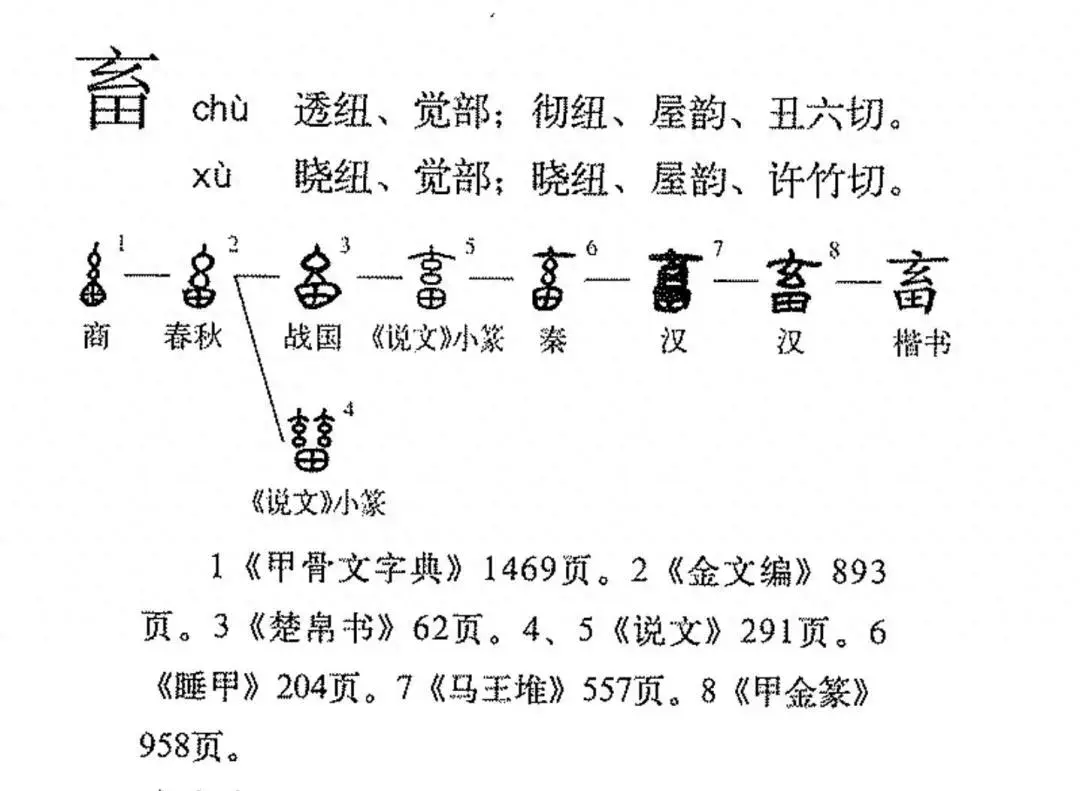 畜字的含义，畜的字形演变